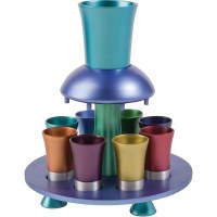 Hammered 8-Cup Sterling Kiddush Fountain - Gifts By Gilda